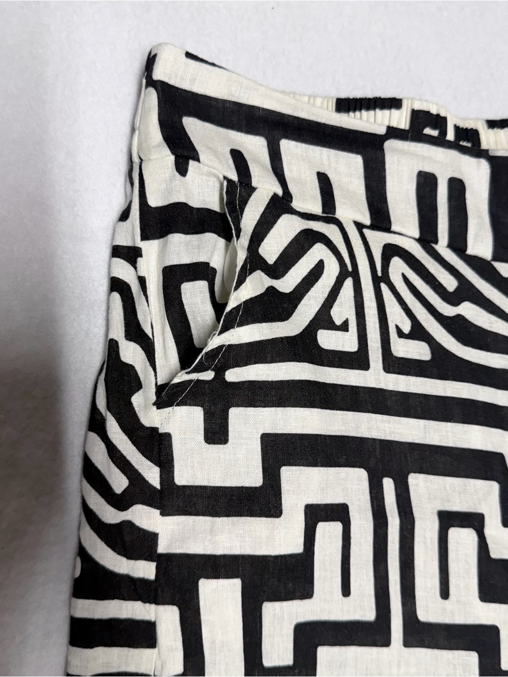 Rachel Zoe Black & White Geometric Wide-Leg Pants Sz S - Picture 2 of 6